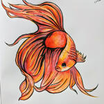 Goldfish, mixed media